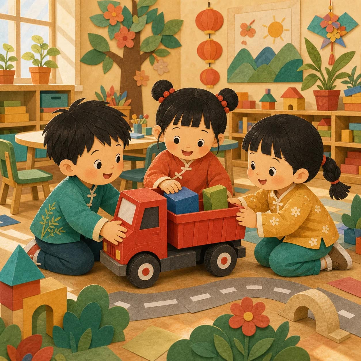 一起玩红色小车